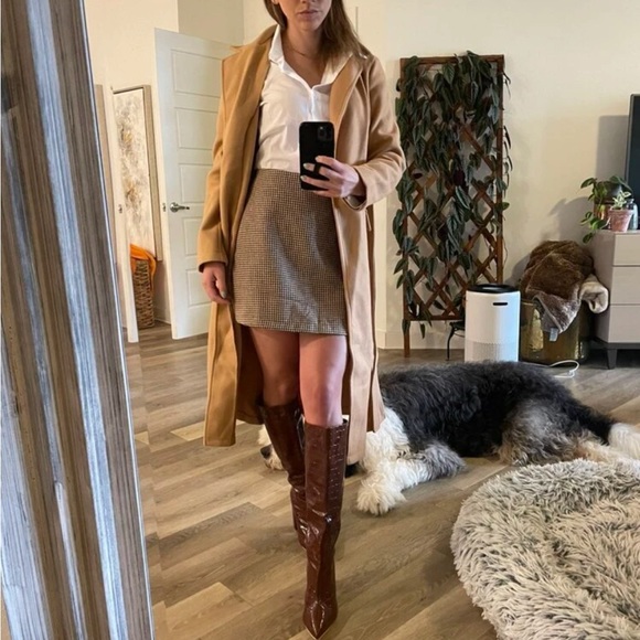 Classic Open Front Belted Long Jacket Coat - Picture 7 of 8